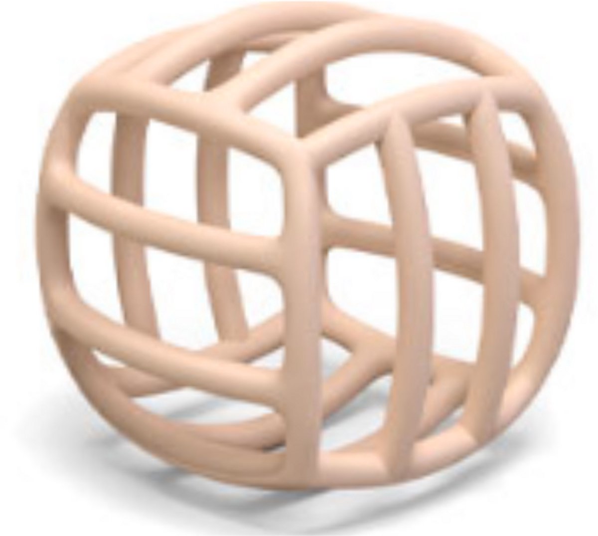 Rammelaartje - motoriekbal beige - flexibel - siliconen - babyspeelgoed