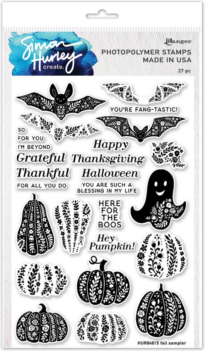 Ranger • Simon Hurley create. Clear Stamp Set Fall Sampler