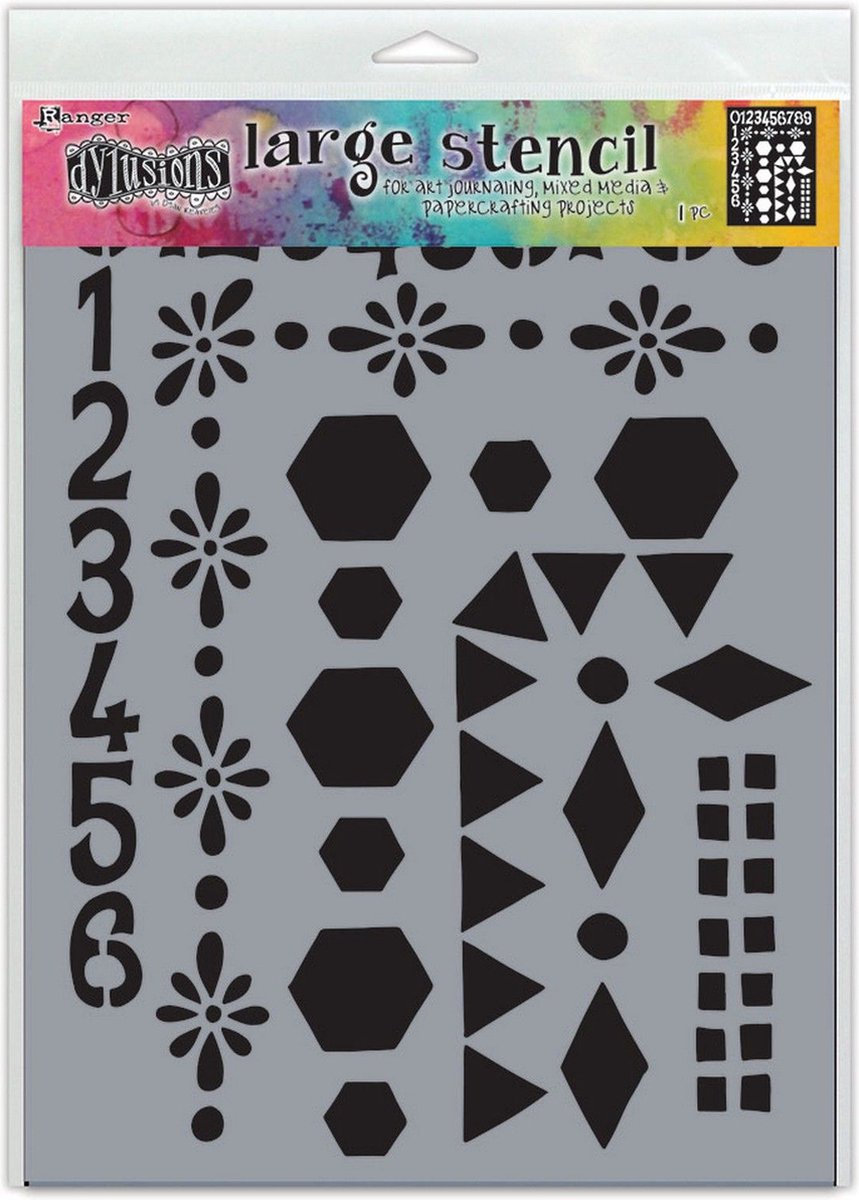 Dina Wakley Media Mask stencil - Groot - Nummerframe - 1 stuk