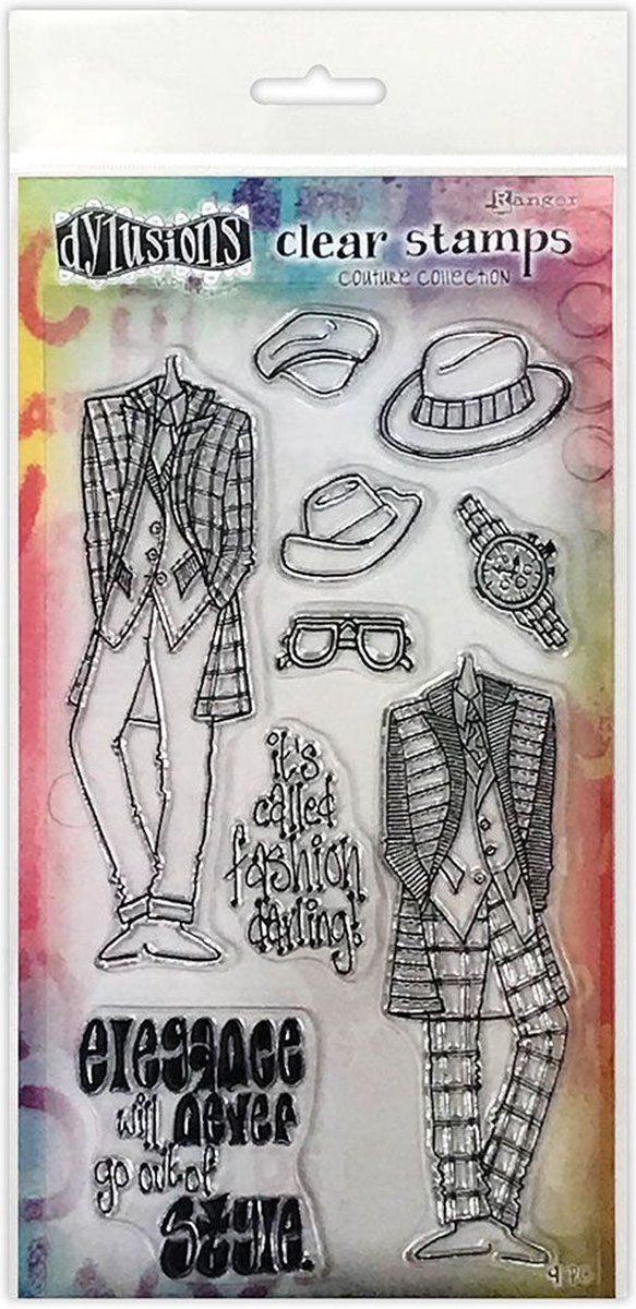 Dylusions couture Clear stamps - A day at the races duo