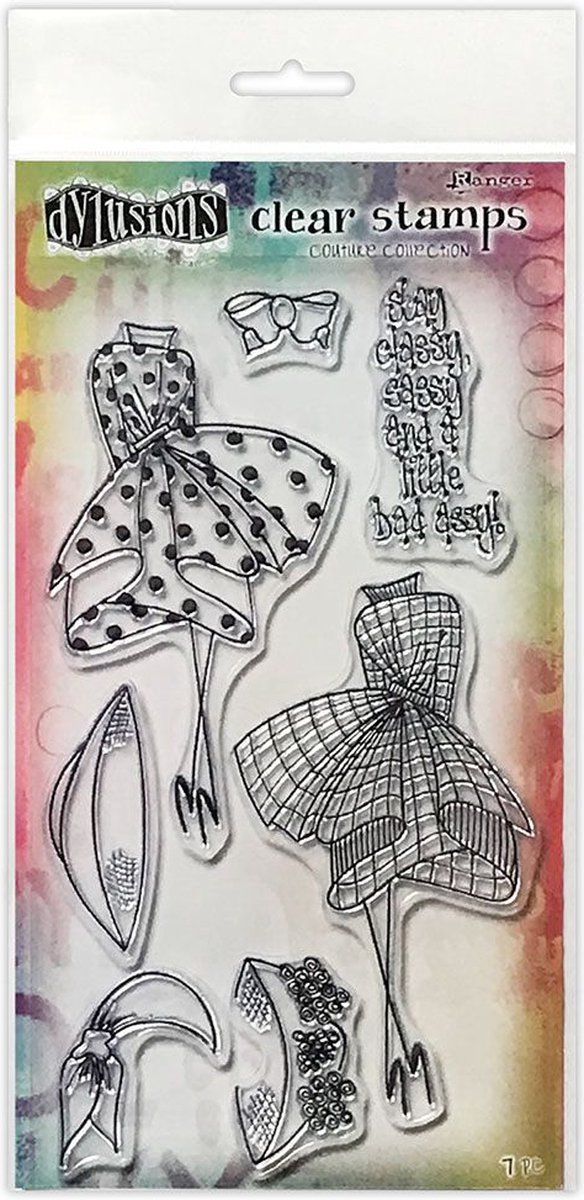 Dylusions couture Clear stamps - Walk in the park duo