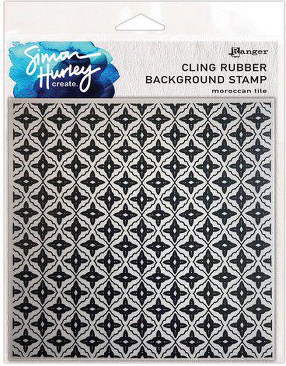 Ranger SH Cling Rubber Background Stamp 6x6 Morrocan Tile HUR80664 Simon Hurley (02-23)