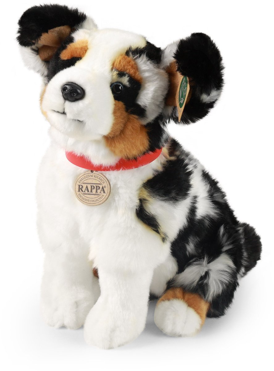 Rappa ECO knuffel Australian Shepherd hond 30 cm - realistische knuffel van recyclede PET flessen