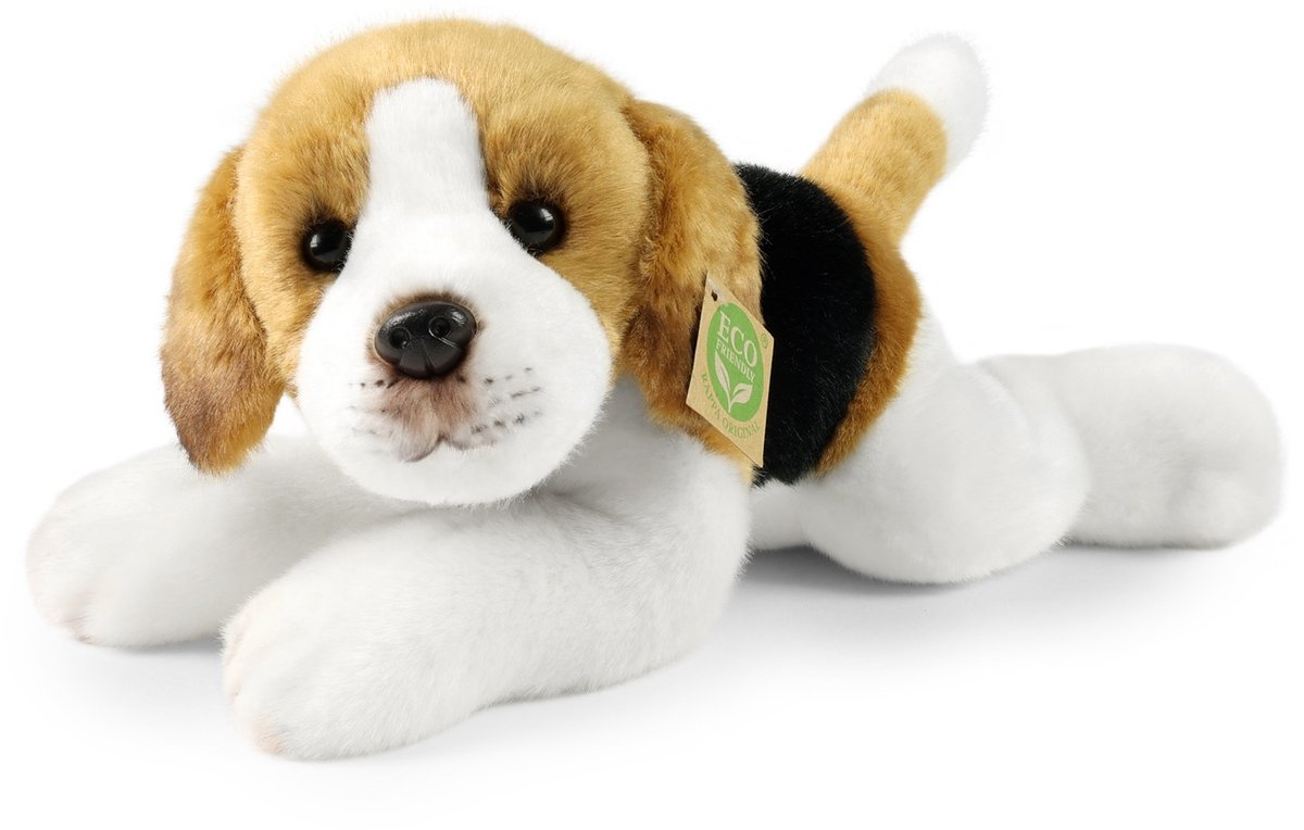 Rappa ECO knuffel Beagle hond 30 cm - realistische knuffel van recyclede PET flessen