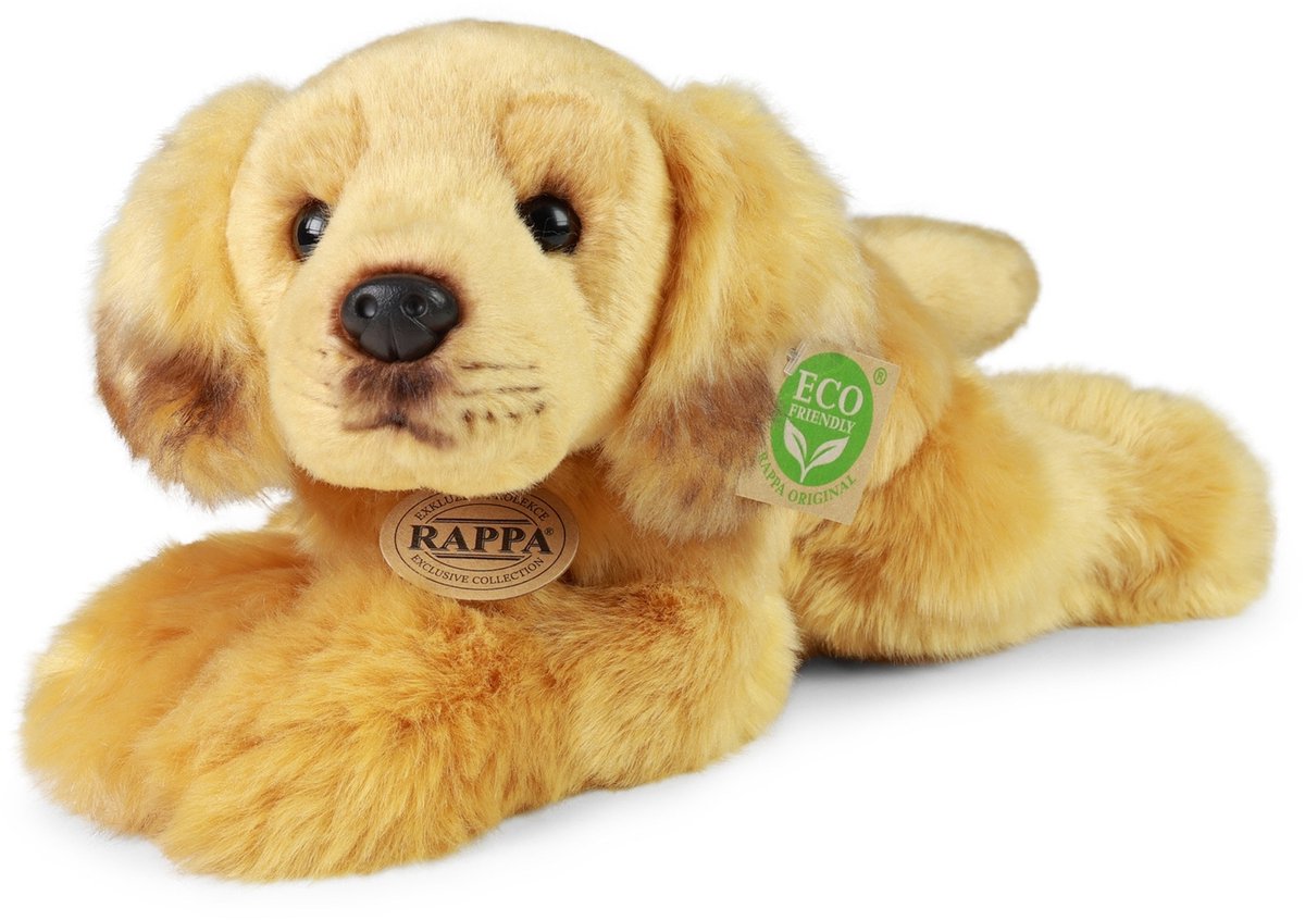 Rappa ECO knuffel Golden retriever 30 cm - realistische knuffel van recyclede PET flessen - bruin