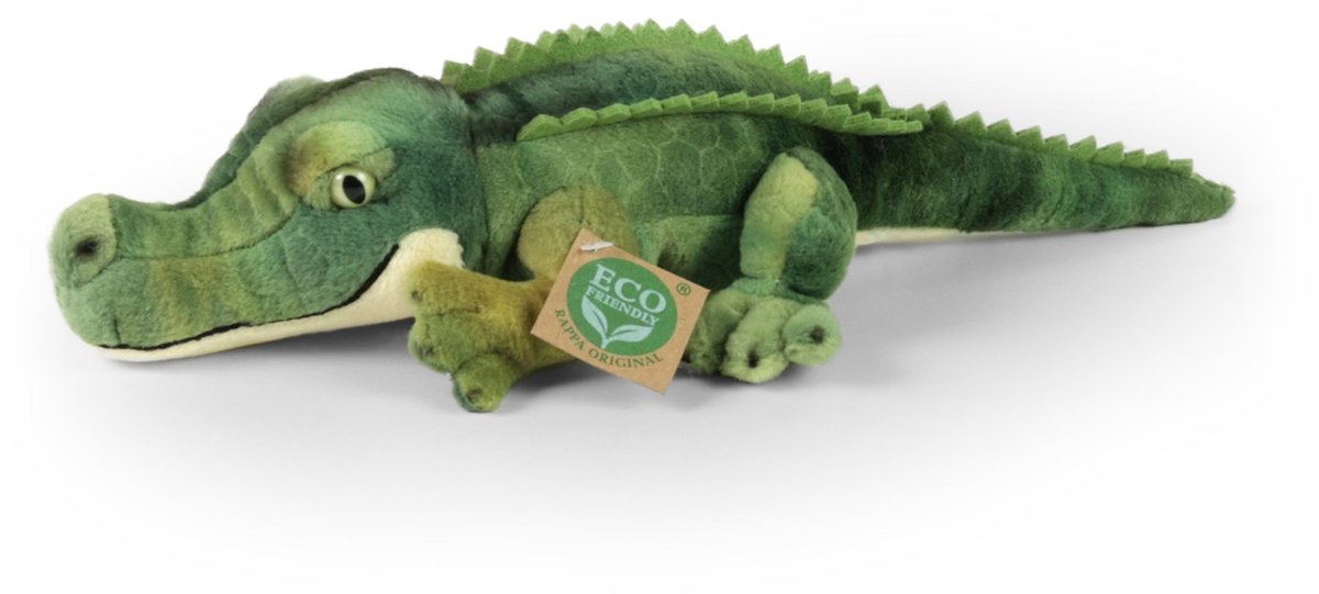Rappa ECO knuffel mini krokodil 34 cm - realistische knuffel van recyclede PET flessen - groen