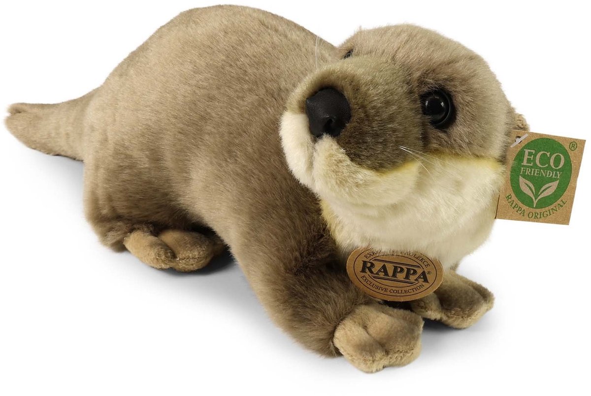 Rappa ECO knuffel otter 41 cm - realistische knuffel van recyclede PET flessen - bruin