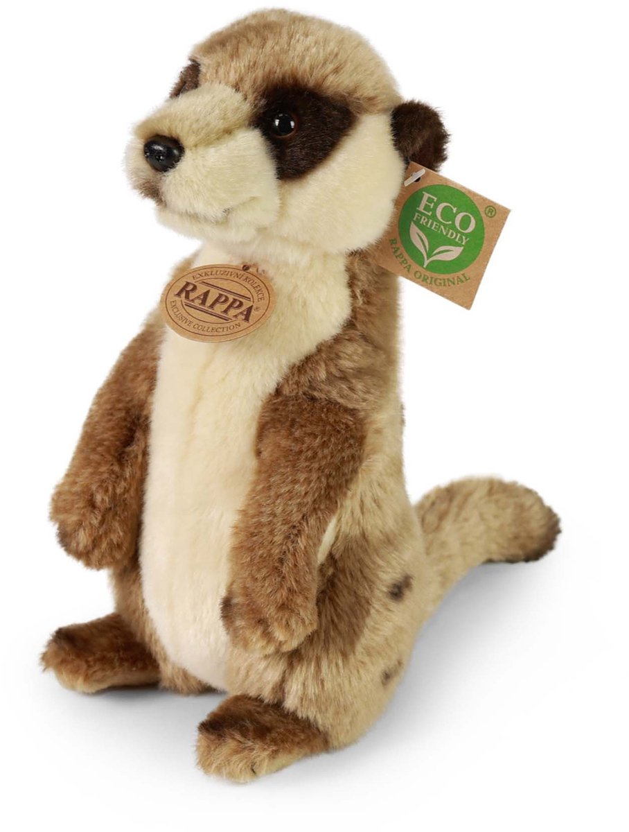 Rappa ECO knuffel stokstaartje 24 cm - realistische knuffel van recyclede PET flessen - bruin