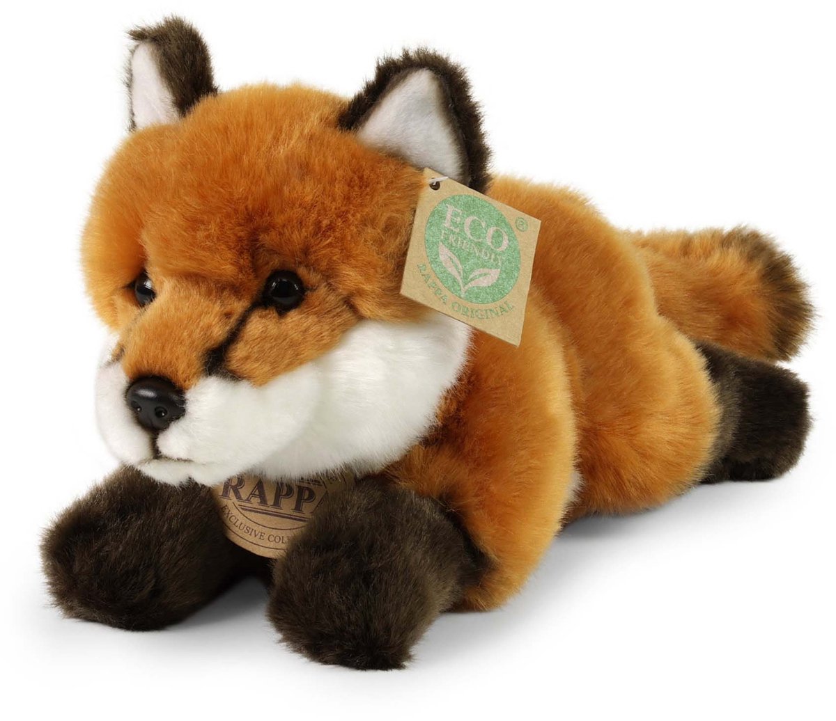 Rappa ECO knuffel vos 23 cm - realistische knuffel van recyclede PET flessen - roodbruin, wit