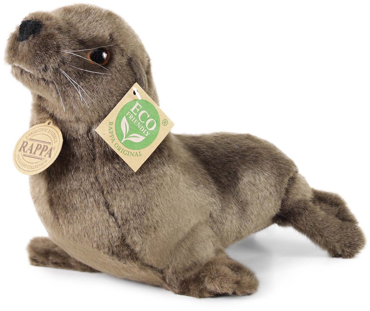 Rappa ECO knuffel zeehond 24 cm - realistische knuffel van recyclede PET flessen - bruin