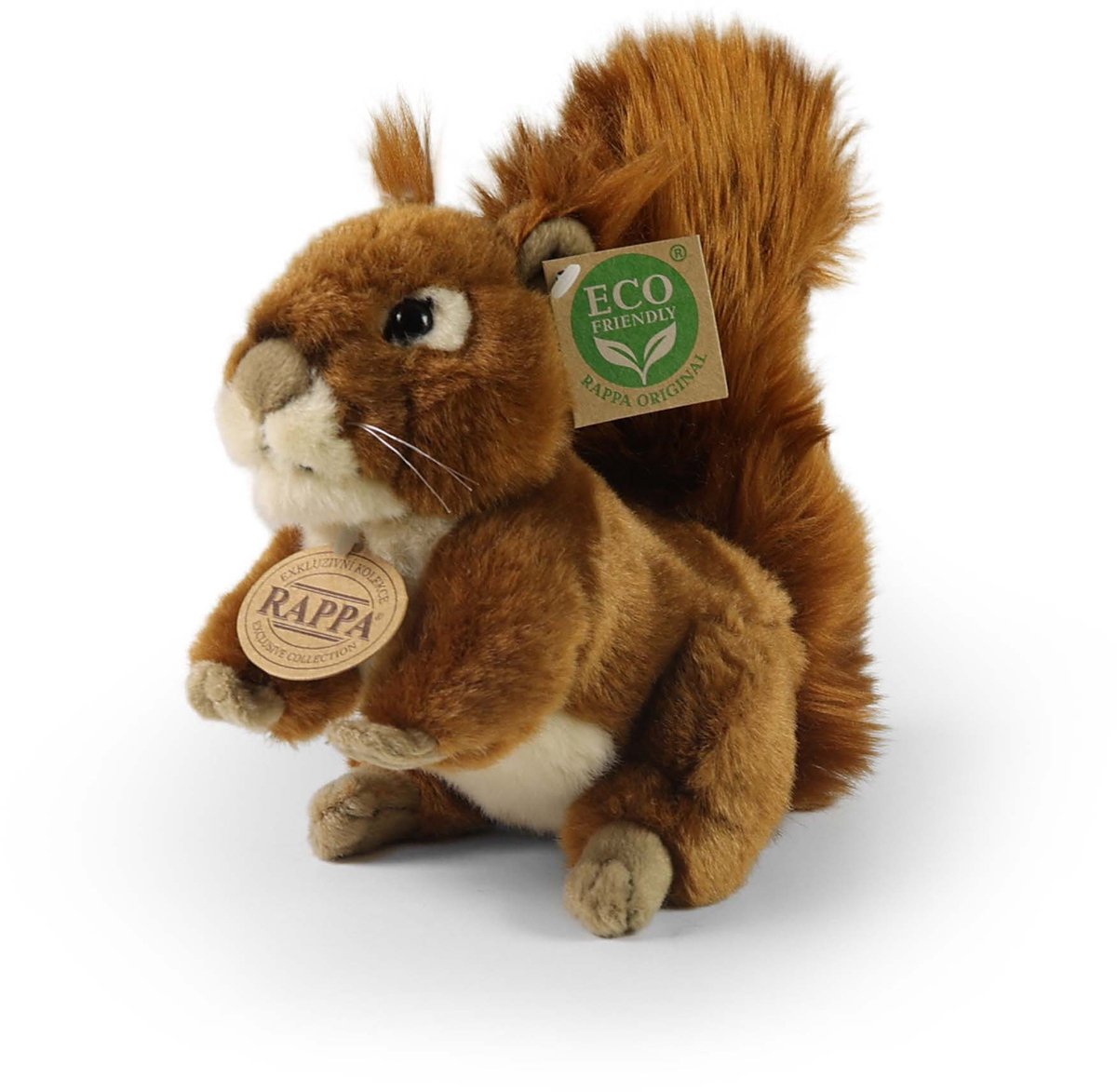 Rappa knuffel eekhoorn pluche speelgoed 17 cm multicolor.
