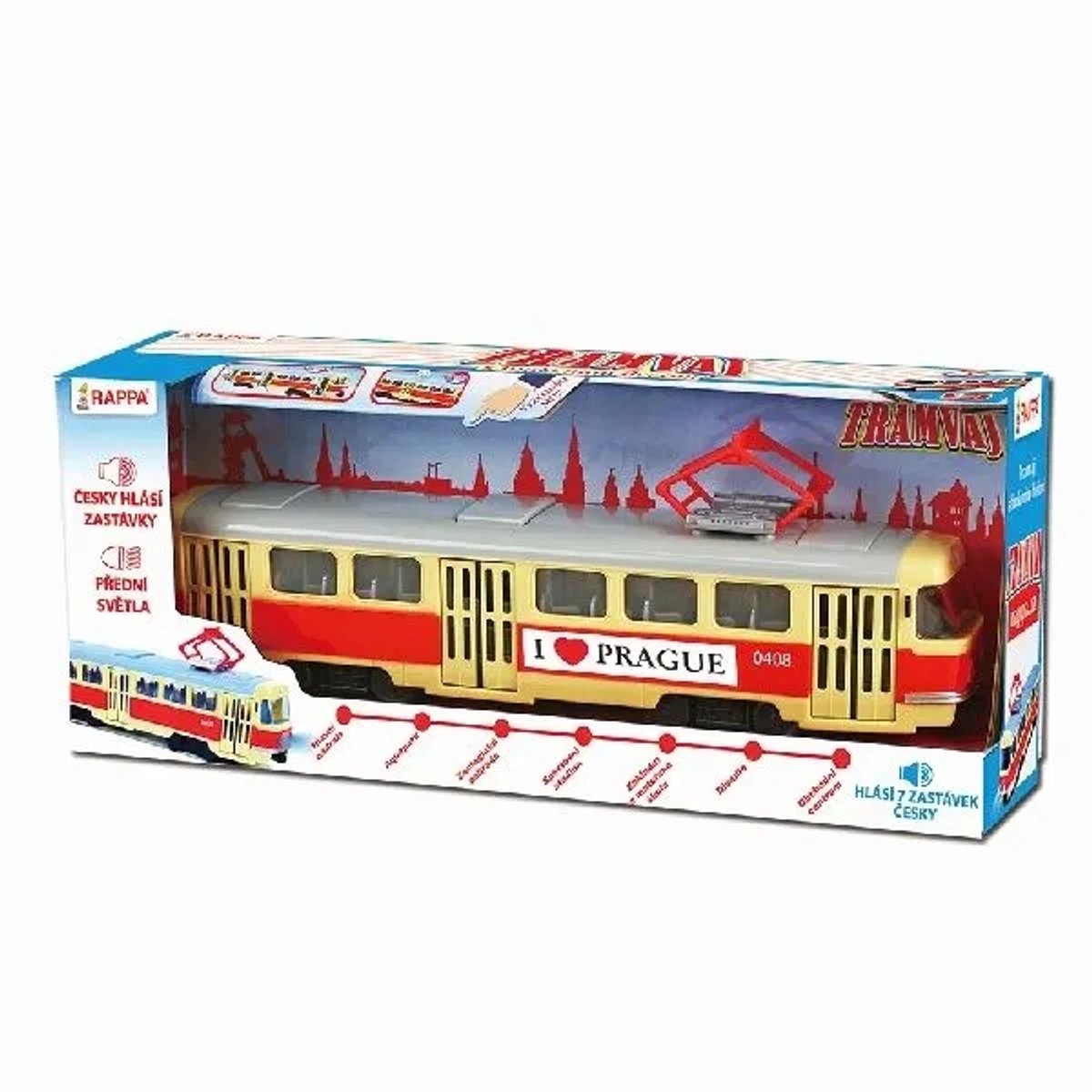 Retro Tram 28cm - I Love Prague Speelgoed