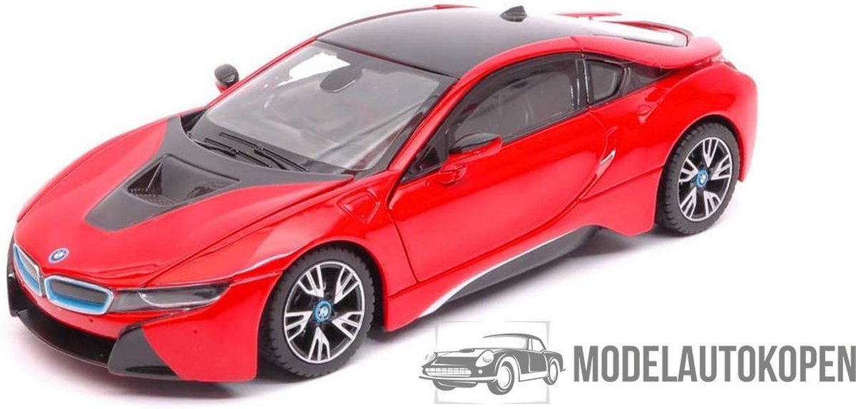 BMW i8 2015 (Rood) 1/24 Rastar - Modelauto - Schaalmodel - Model auto - Miniatuurautos - Miniatuur auto
