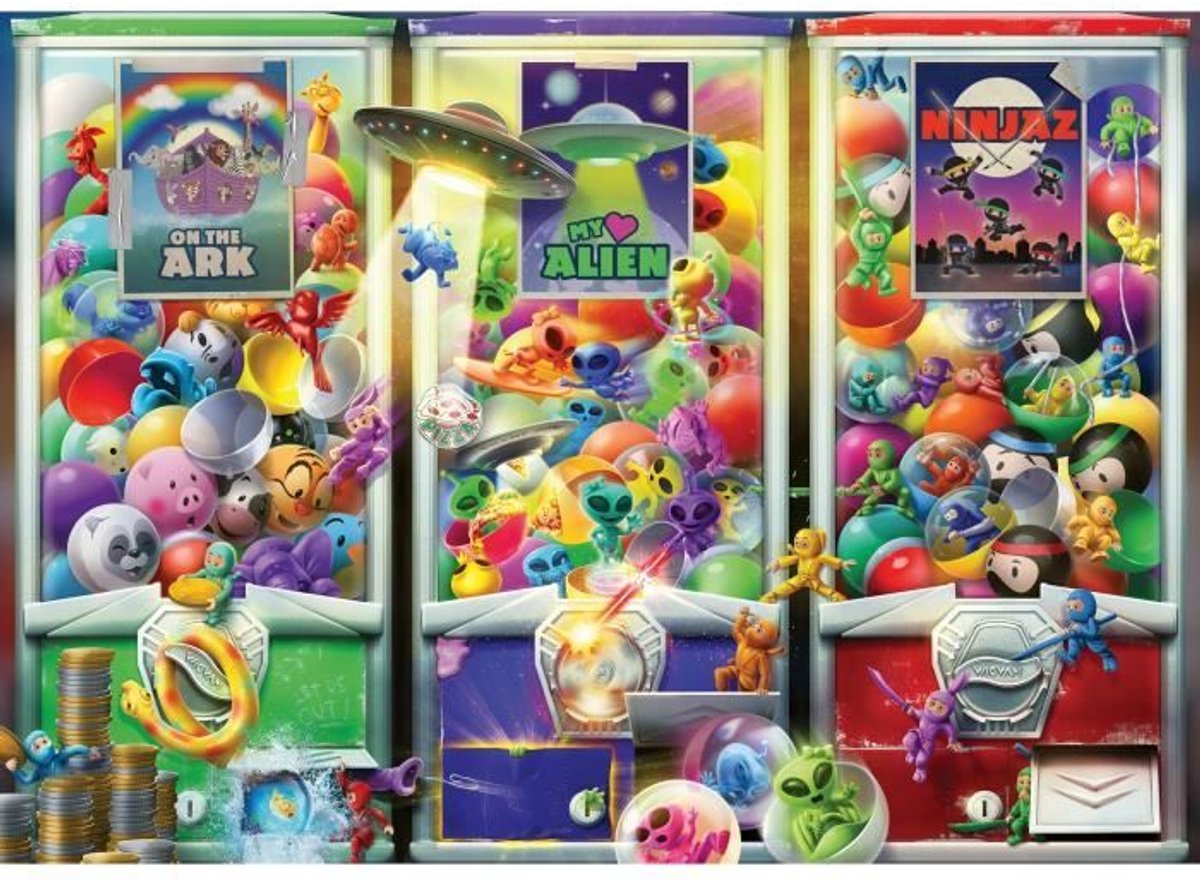 1000 delige decoupeerzaag Dieren, aliens en ninjas, vanaf 14 jaar, Hoge kwaliteit decoupeerzaag, Veel, 12001482