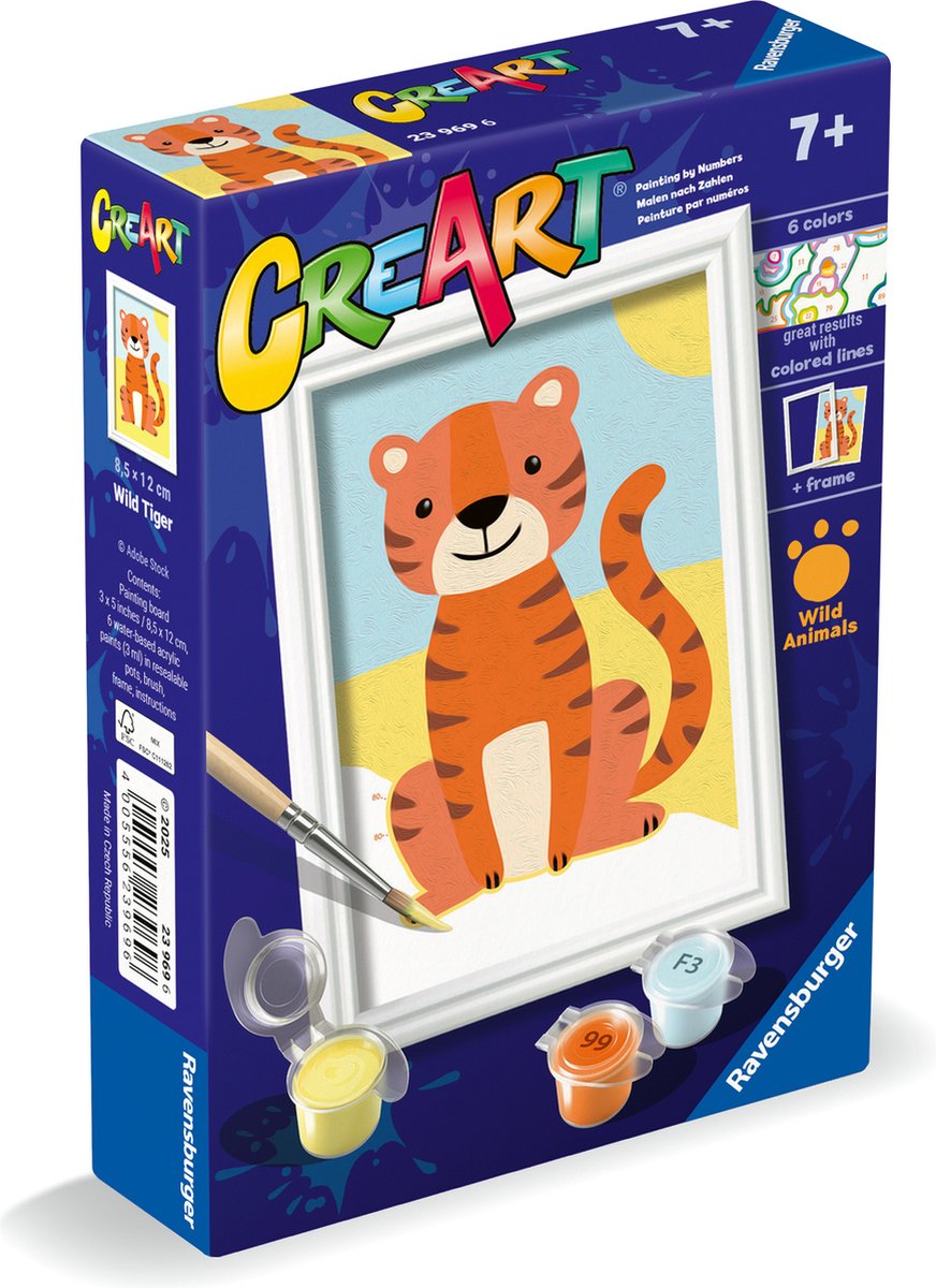   - CreArt - Wild Tiger - Schilderen op Nummer - Vanaf 7 jaar