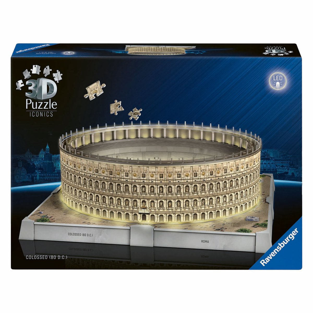   - Iconics: Colosseum Rome met licht - 3D Puzzel - 216 Stukjes - Bouwset voor kinderen vanaf 8 jaar