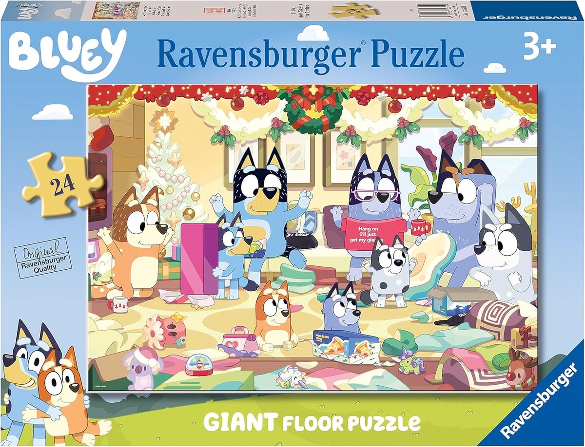   Bluey Christmas Special Edition 24 Piece Giant Floor Jigsaw Puzzle for Kids Age 3 Years Up