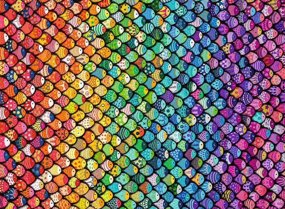   Puzzle 500 pièces - Poiskaïï arc-en-ciel / Maluzelle, 500 stuk(s), Kunst, 12 jaar