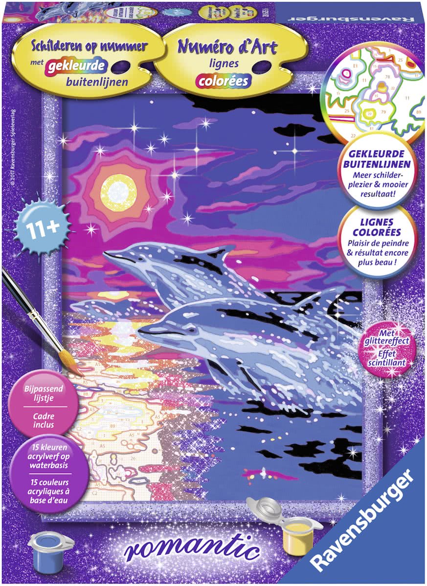 Ravensburger Schilderen op nummer Dolfijnen in zonsondergang