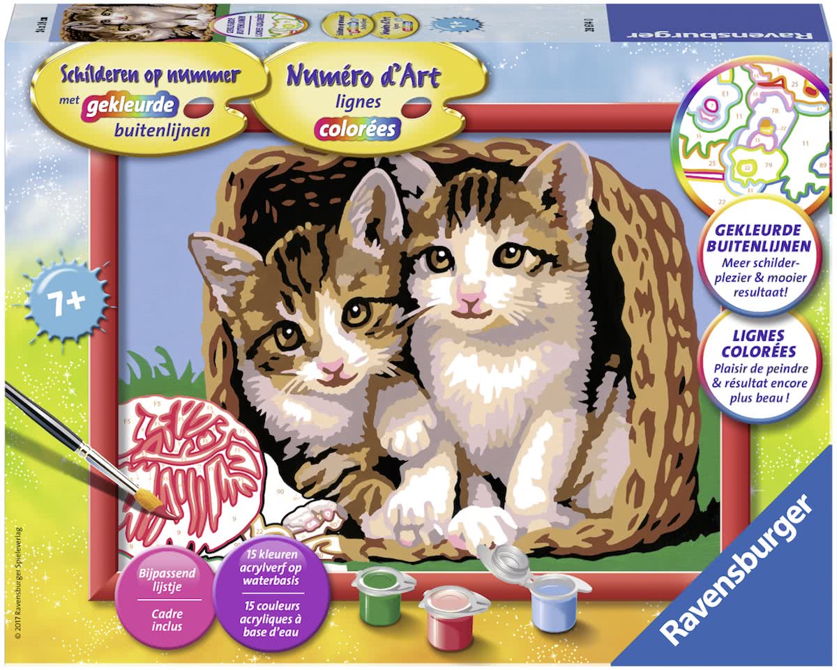 Ravensburger Schilderen op nummer Katjes in een mand