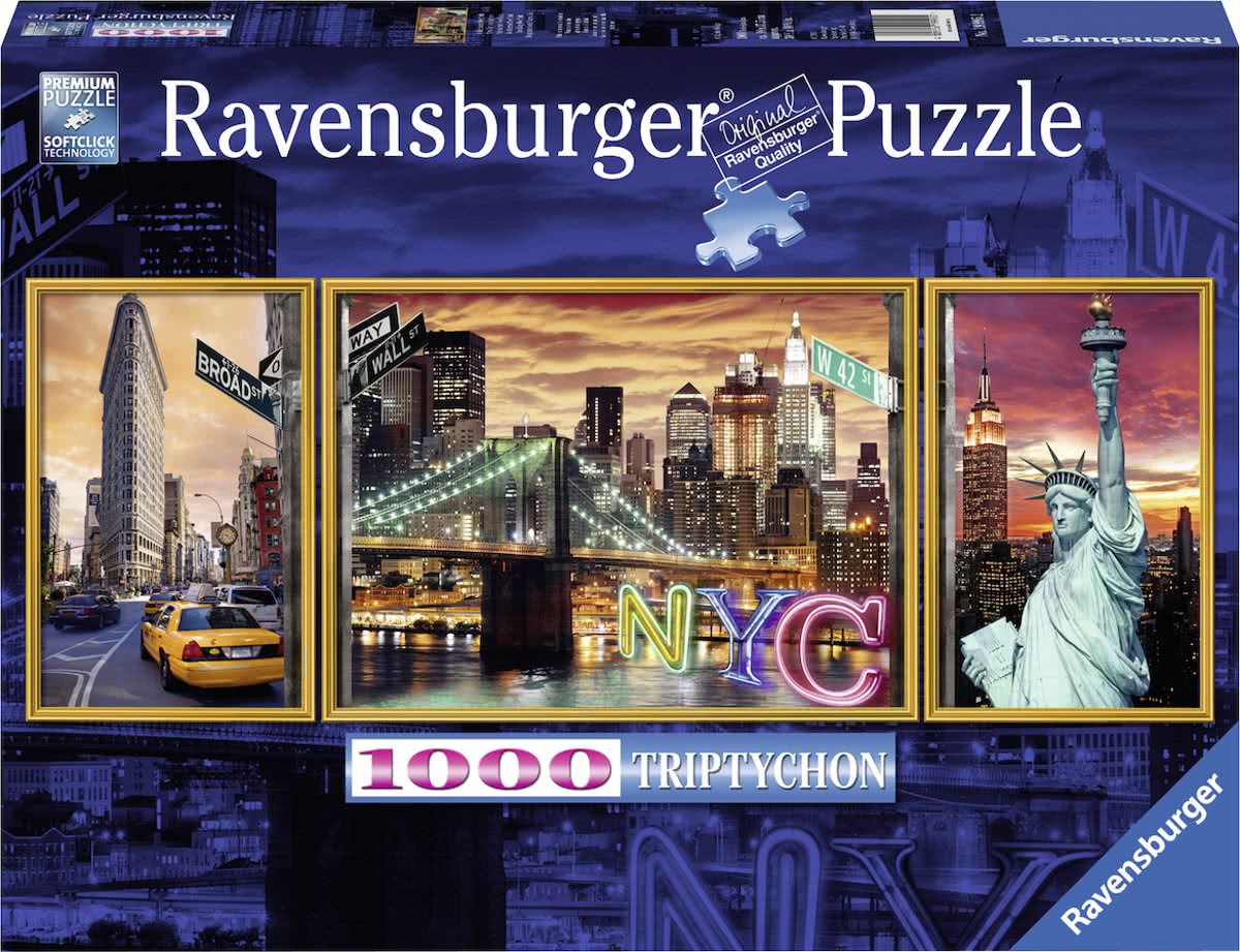   Schitterend New York - Puzzel van 1000 stukjes triptychon