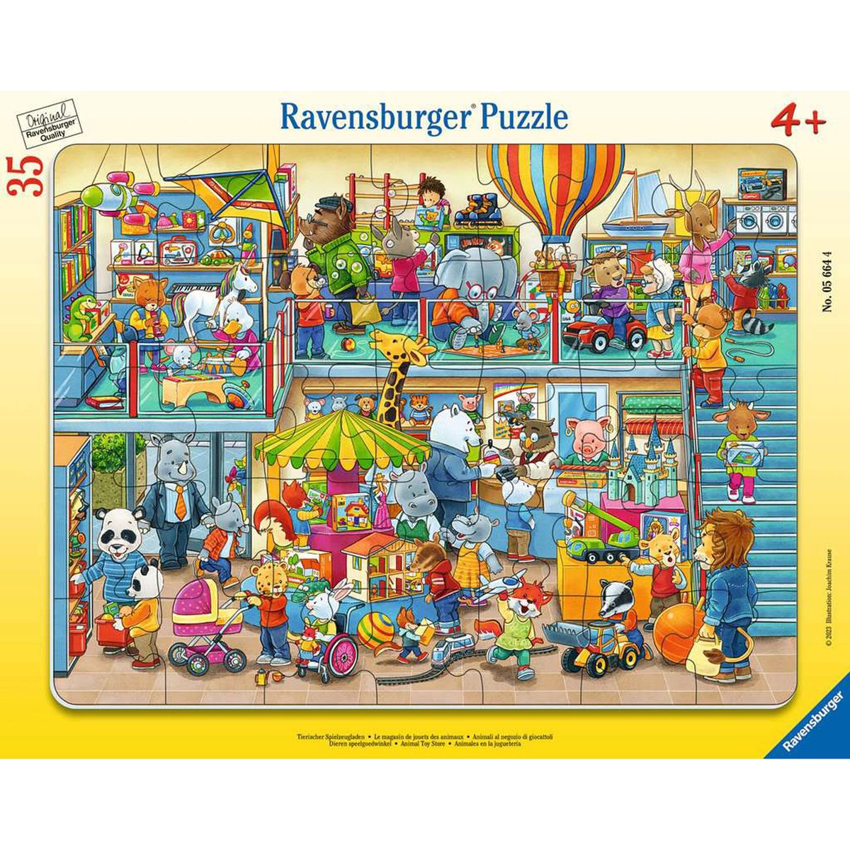   dierenspeelgoedwinkel, puzzel, kinderpuzzel, kaderpuzzel, legspel, 35 stukjes, 05664