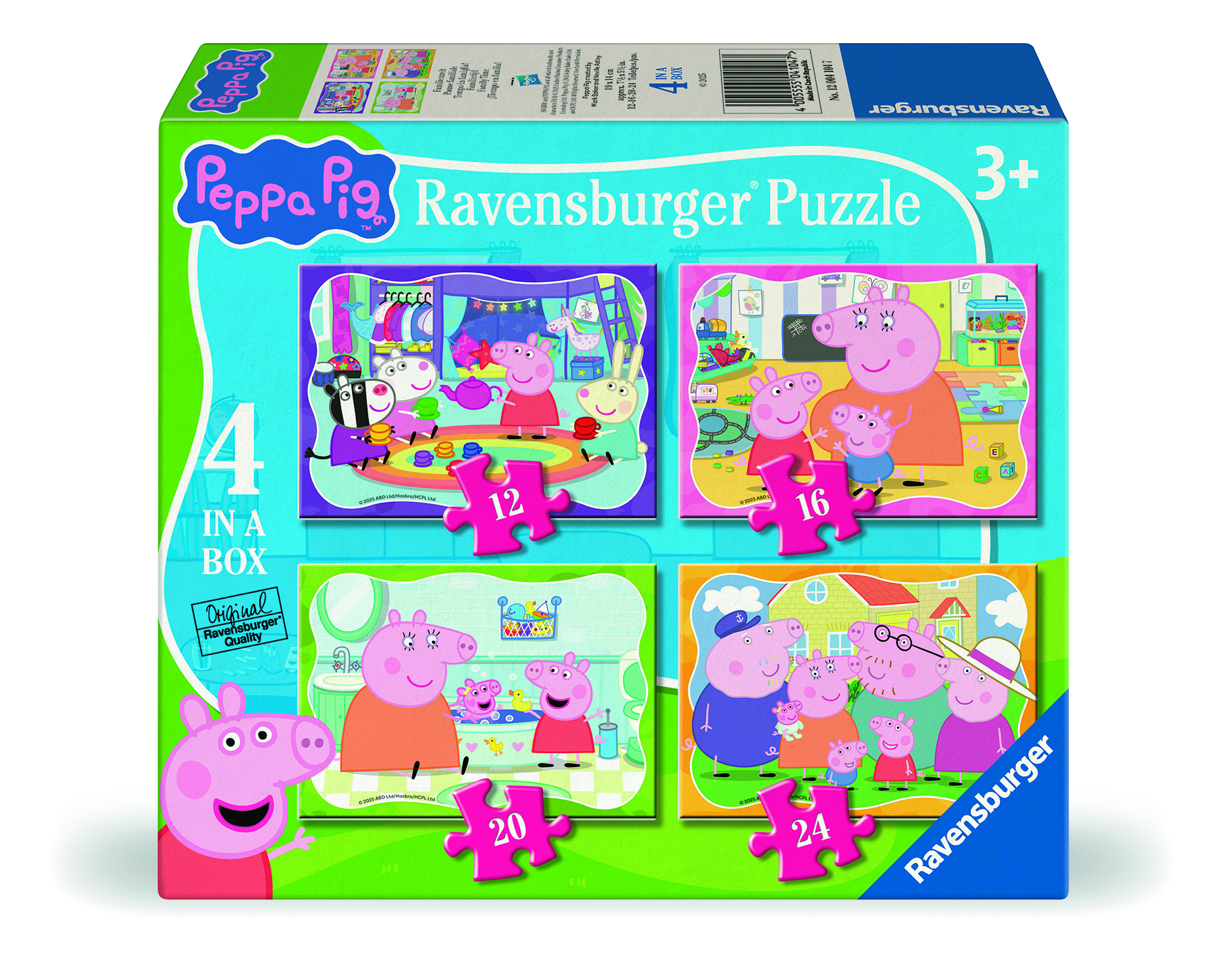   puzzel 4 in a box Peppa Pig 12/16/20/24 stukjes