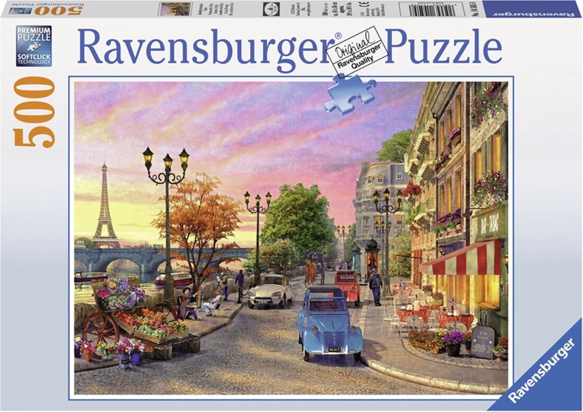 Ravensburger puzzel Avondsfeer in Parijs - Legpuzzel - 500 stukjes