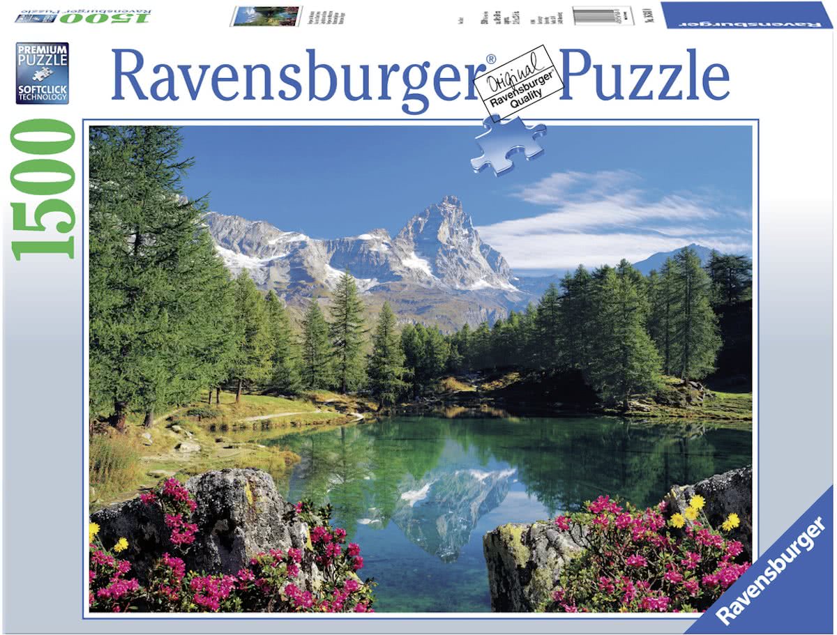 Ravensburger puzzel Bergmeer bij Matterhorn - Legpuzzel - 1500 stukjes