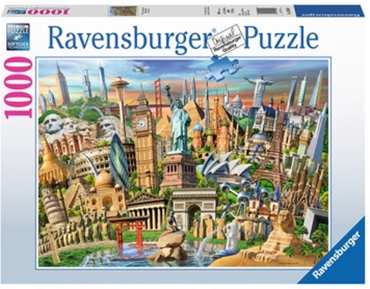 Ravensburger puzzel Bezienswaardigheden wereldwijd - Legpuzzel - 1000 stukjes