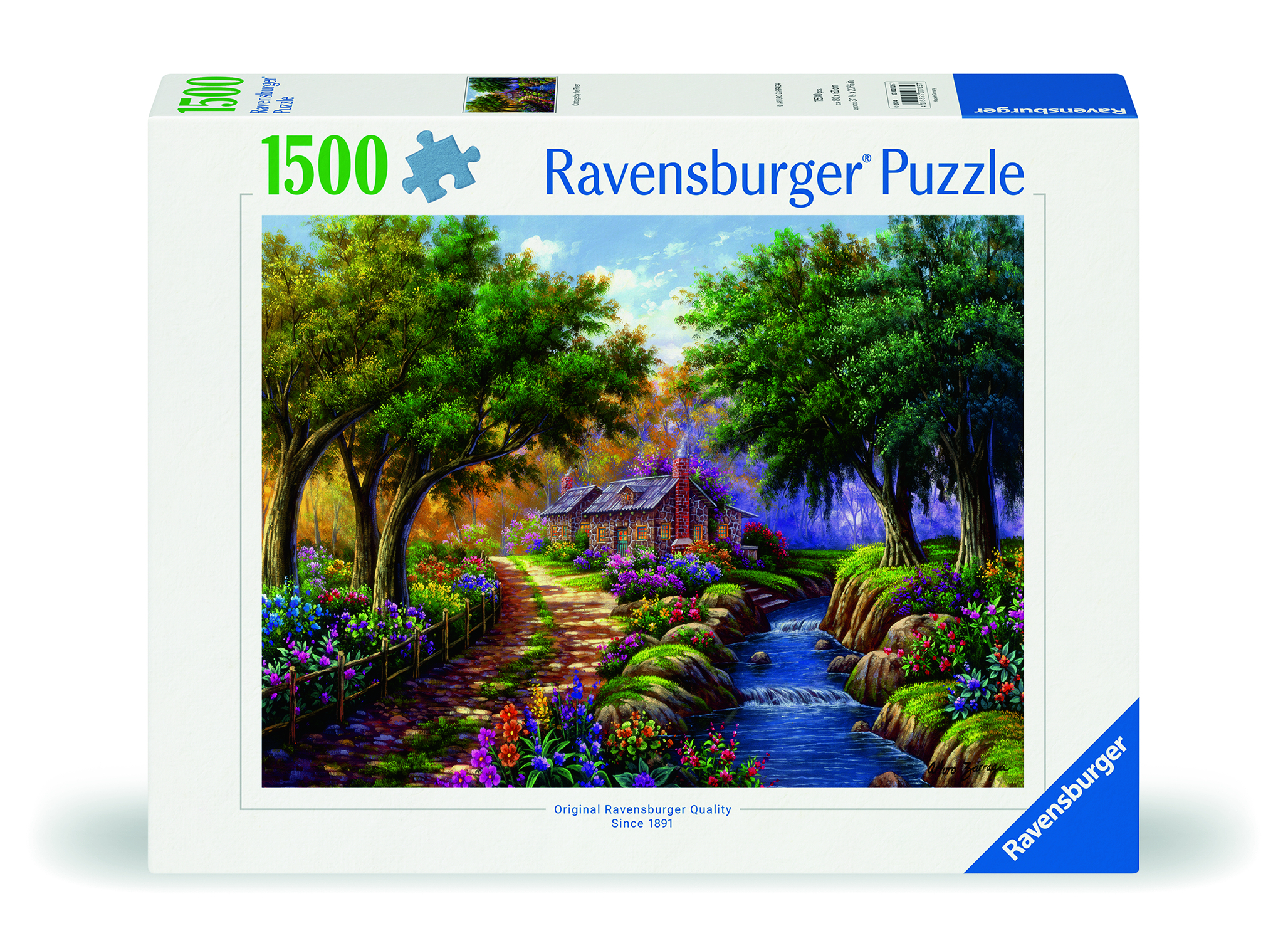   puzzel Cottage bij de rivier 1500 stukjes