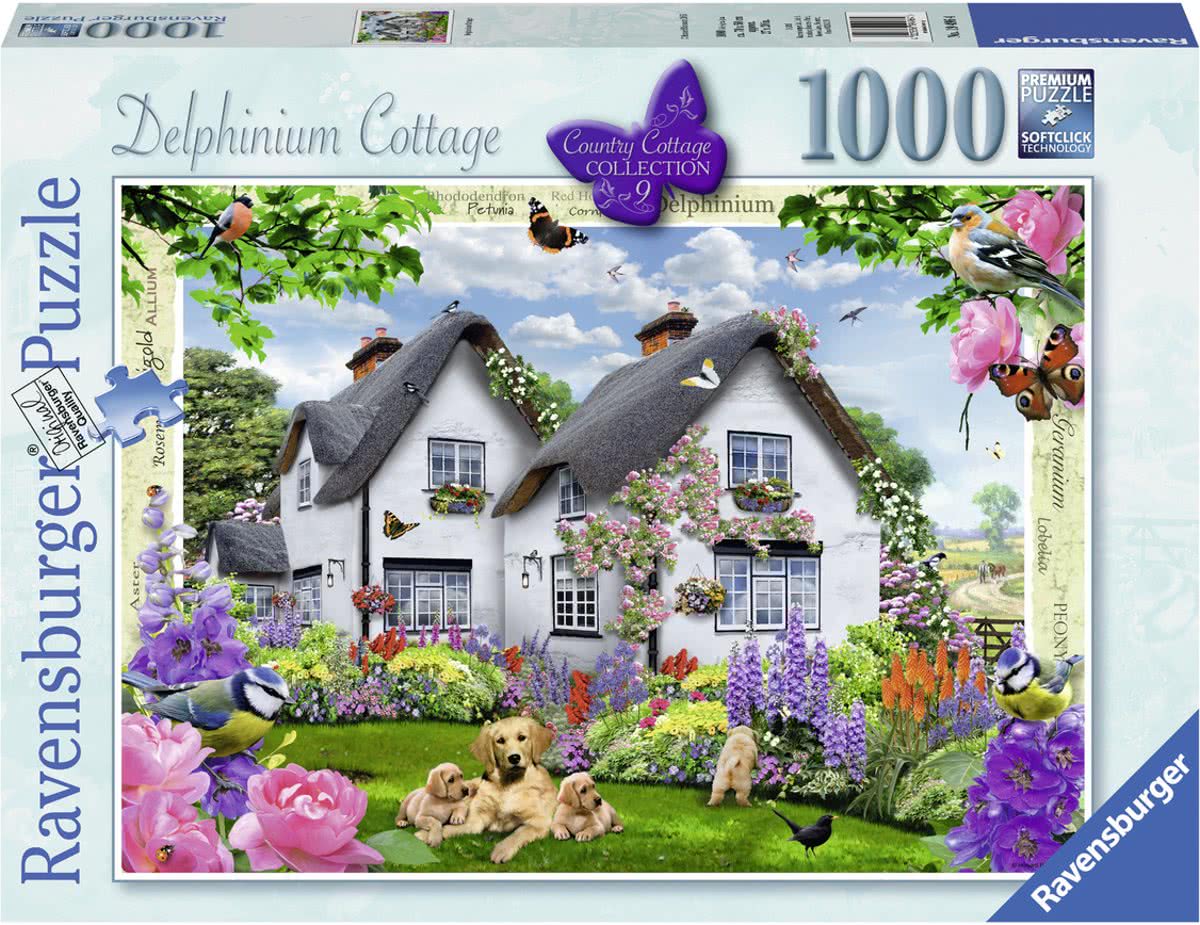 Ravensburger puzzel Delphinium Cottage - Legpuzzel - 1000 stukjes