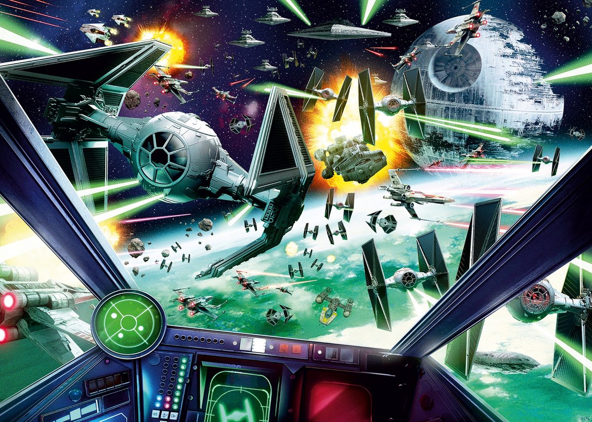 Ravensburger puzzel Disney Star Wars X Wing Cockpit - Legpuzzel - 1000 stukjes