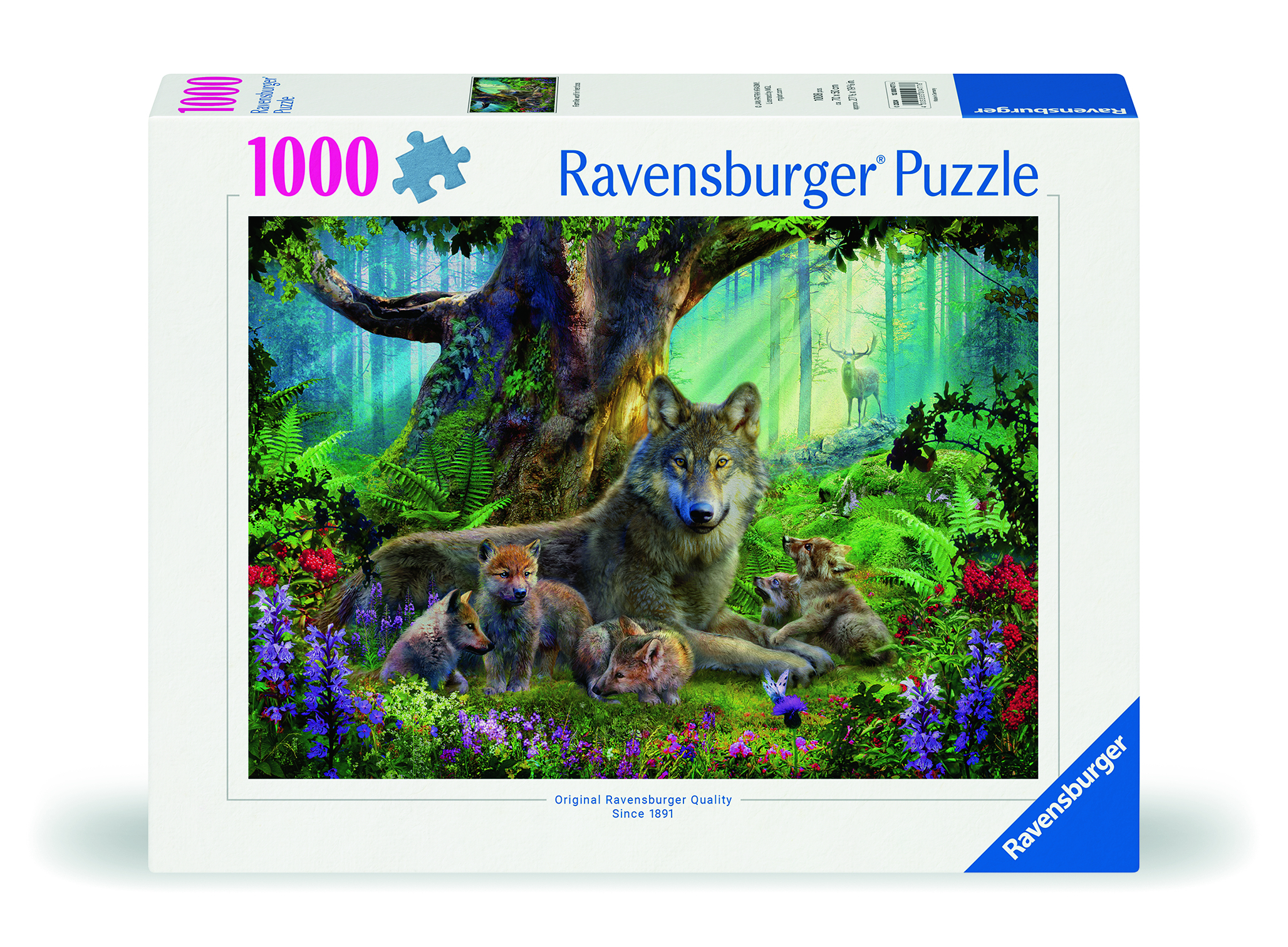   puzzel Familie wolf in het bos 1000 stukjes