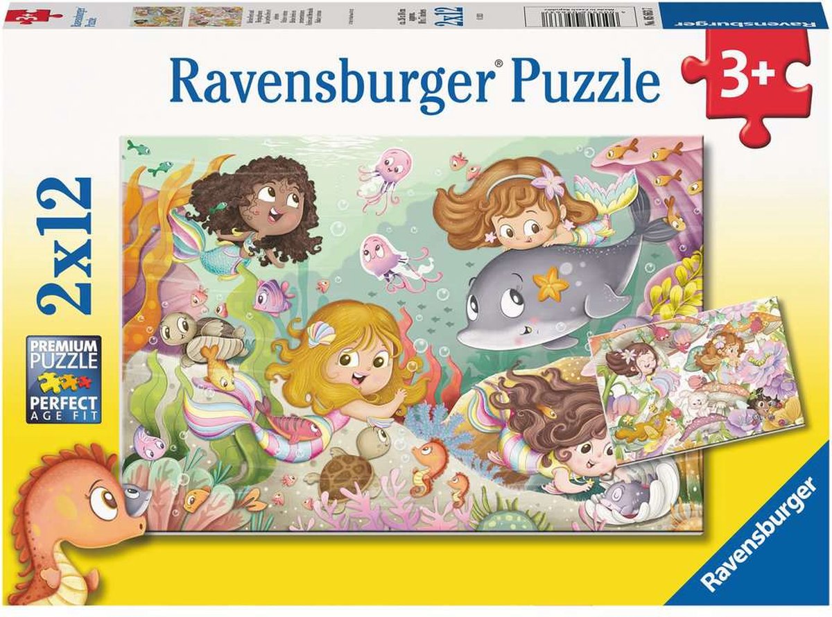 Ravensburger puzzel Kleine feeën en zeemeerminnen - Legpuzzel - 2x12 stukjes