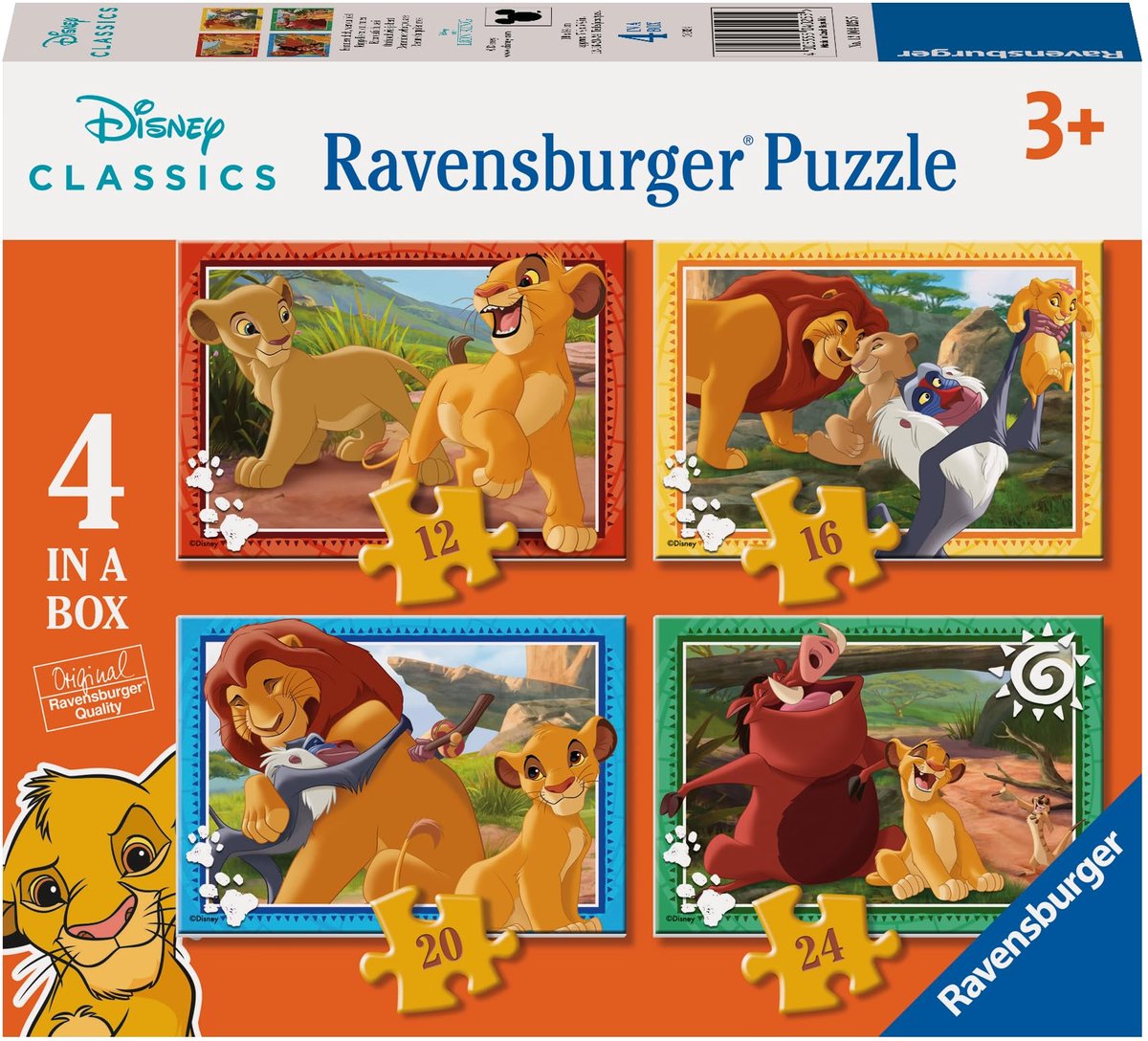   puzzel The Lion King - Legpuzzel - 12, 16, 20, 24 stukjes