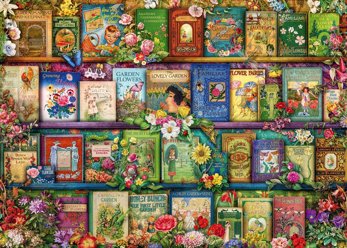 Ravensburger puzzel Vintage Tuinboeken - Legpuzzel - 1000 stukjes