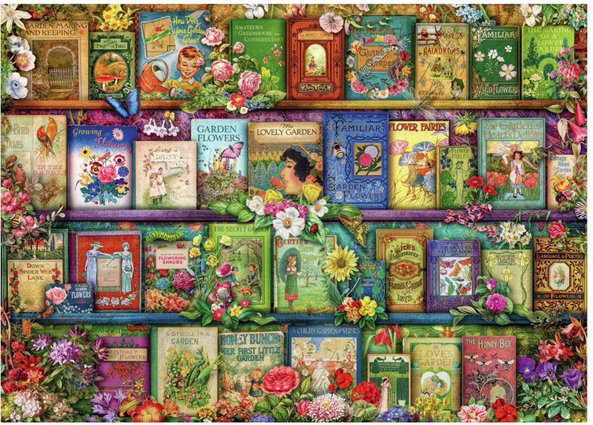   puzzel Vintage tuinboeken - Legpuzzel - 1000 stukjes