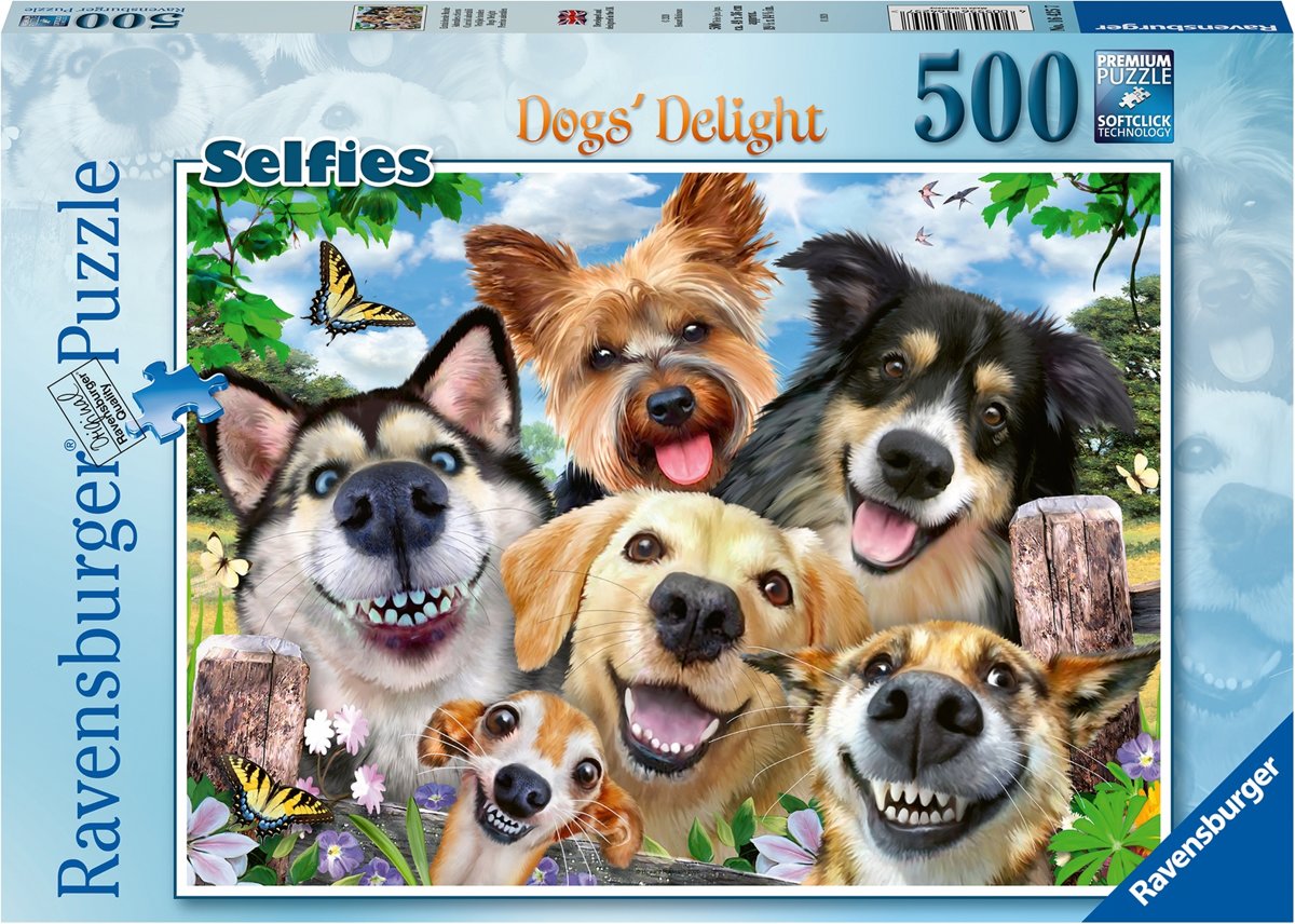 Ravensburger puzzel Vrolijke honden - legpuzzel - 500 stukjes