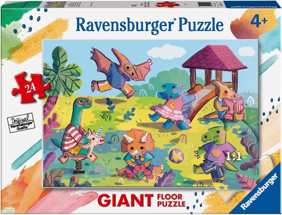   puzzel XXL vloerlegpuzzel - Dinosaurussen - 24 stukjes.