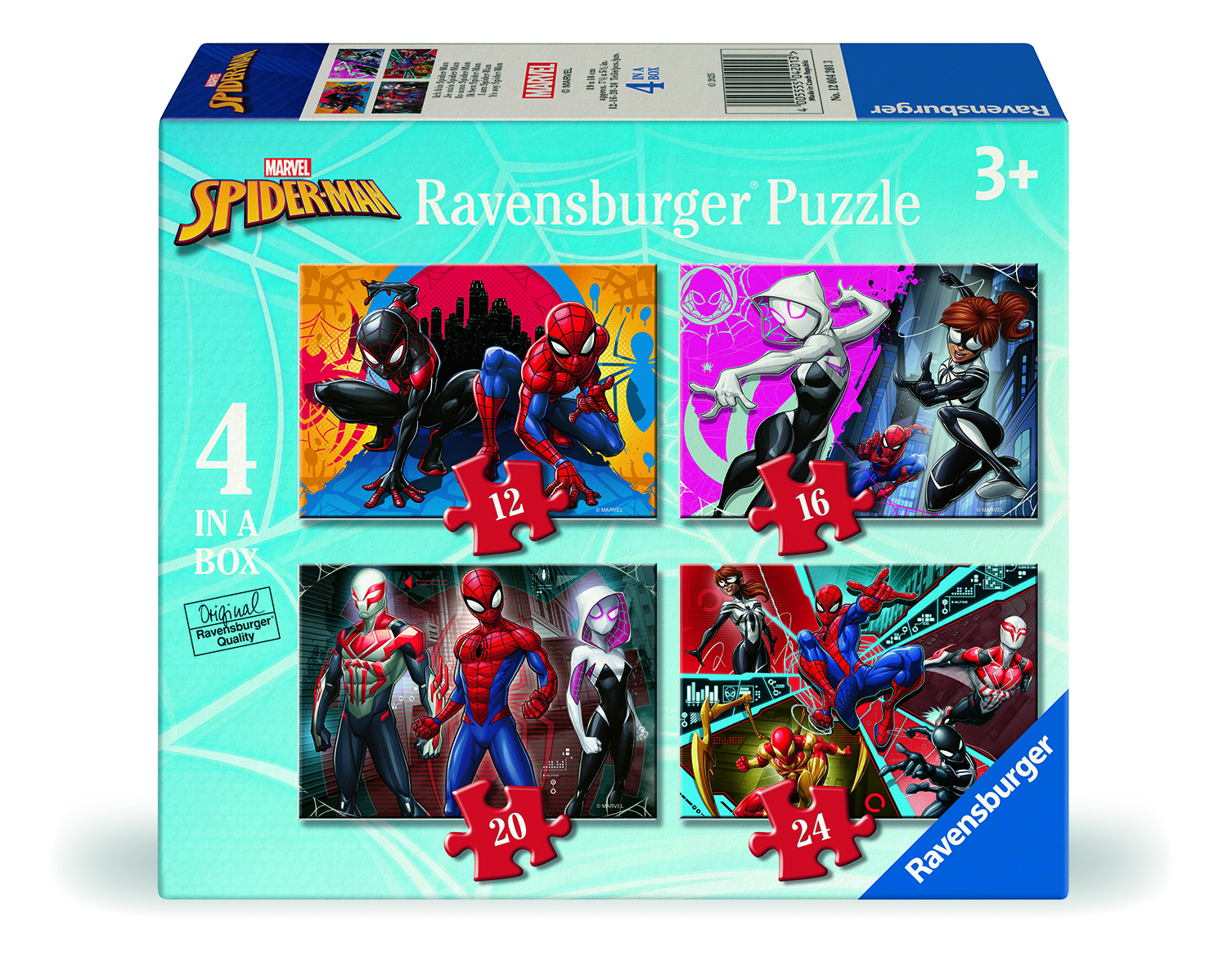   puzzels Marvel Spider-Man 4in a box 12/16/20/24 stukjes