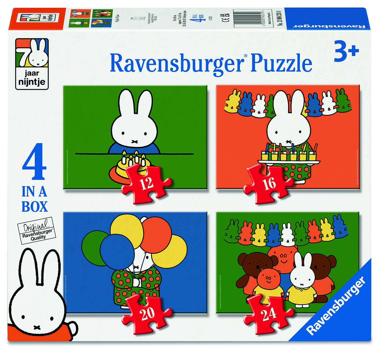   puzzels Nijntje 70 jaar 12/16/20/24 stukjes