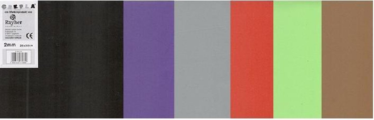 Foam rubberplaat - 6  kleuren