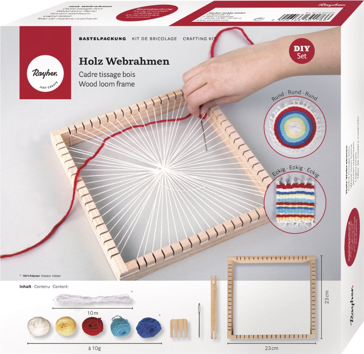 Rayher-Houten weefraam- incl.alle benodigdheden
