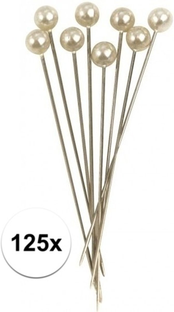 125x  en met parel kop wit 6,4 cm