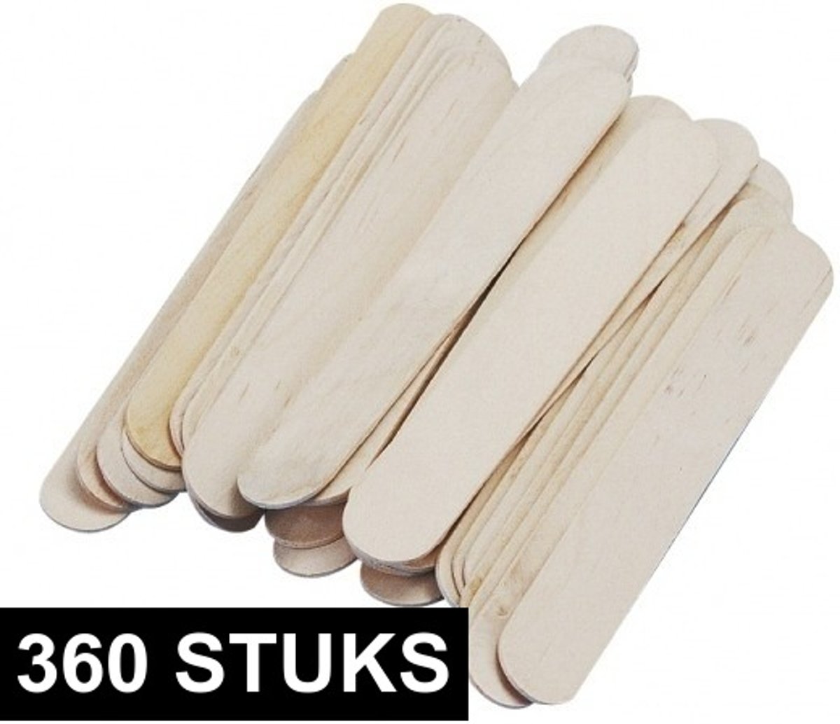 360x Naturel ijsstokjes knutselhoutjes 15 x 2 cm - Hobby/knutsel materiaal - IJslollystokjes