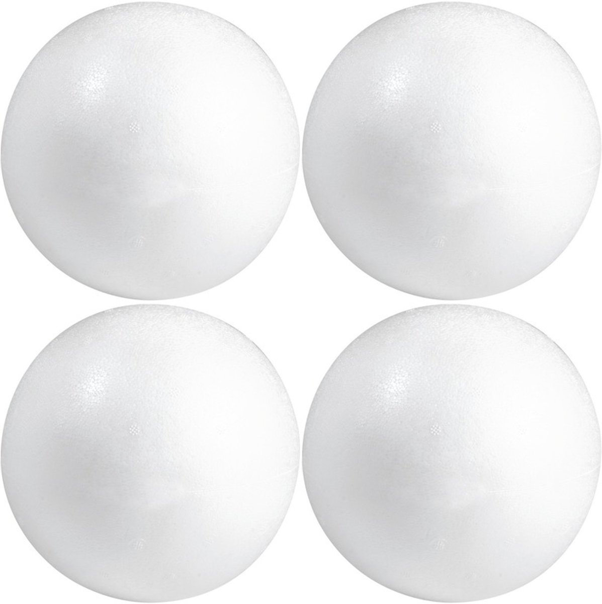 4x Hobby/DIY piepschuim bal/bol 3 cm - Kerstballen maken - Knutselen basis materialen/hobby materiaal