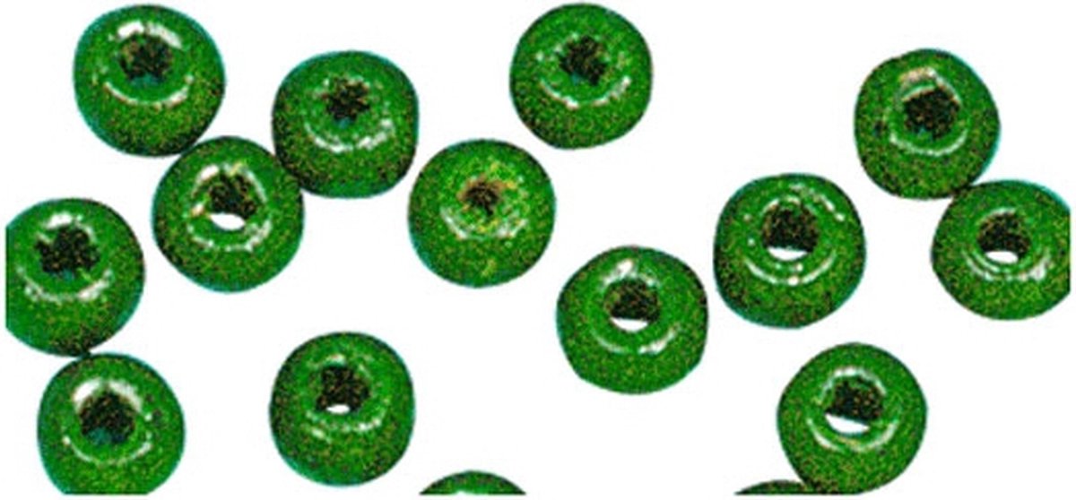 Grasgroene hobby kralen van hout 6mm - 345x stuks - DIY sieraden maken - Kralen rijgen hobby materiaal