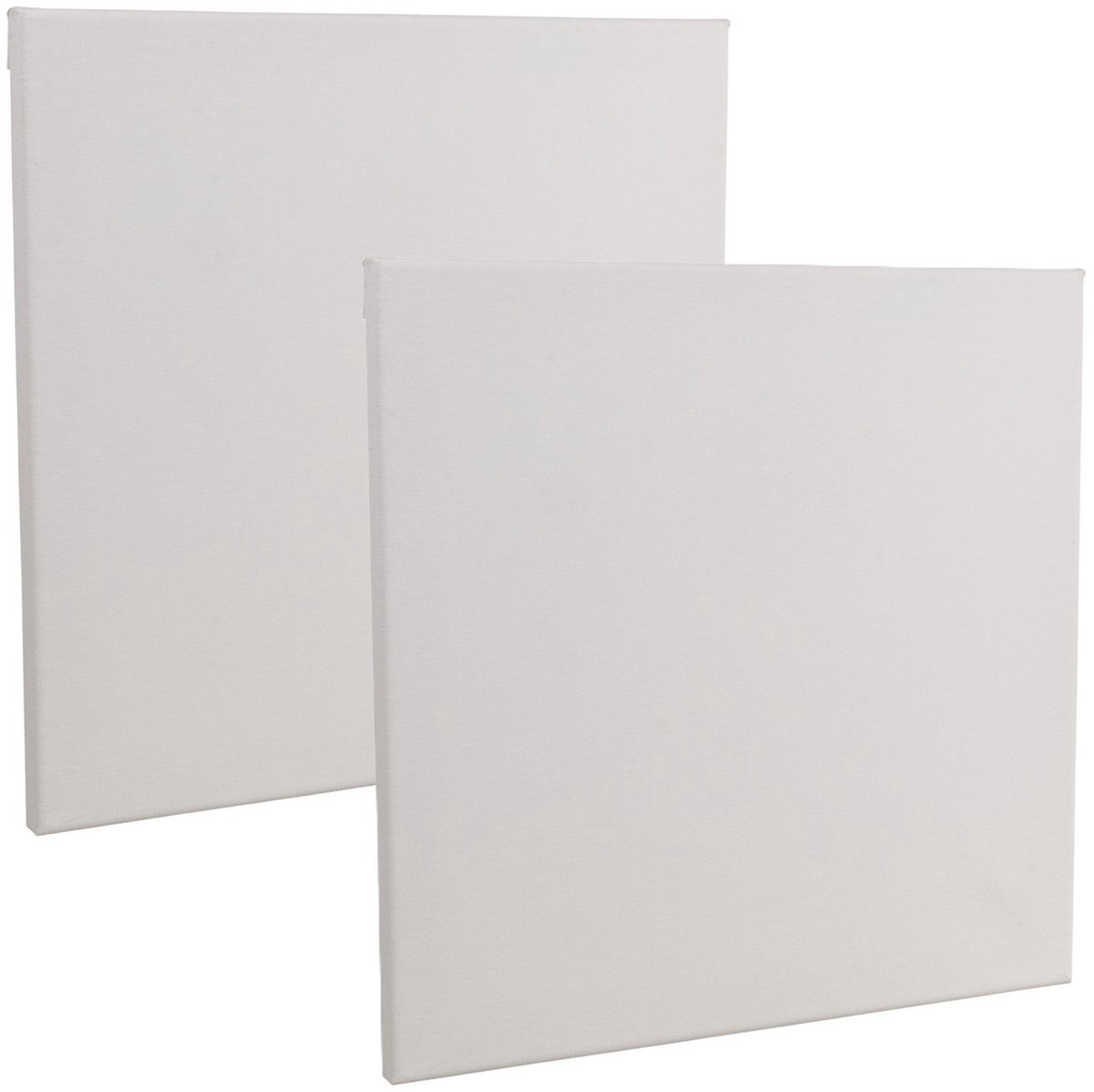 Handbespannen canvas schildersdoek - 2x - 30 x 30 cm - wit - schilderijen maken - kinderen/volwassenen