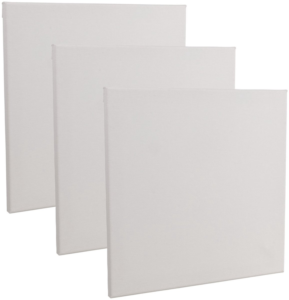 Handbespannen canvas schildersdoek - 3x - 30 x 30 cm - wit - schilderijen maken - kinderen/volwassenen